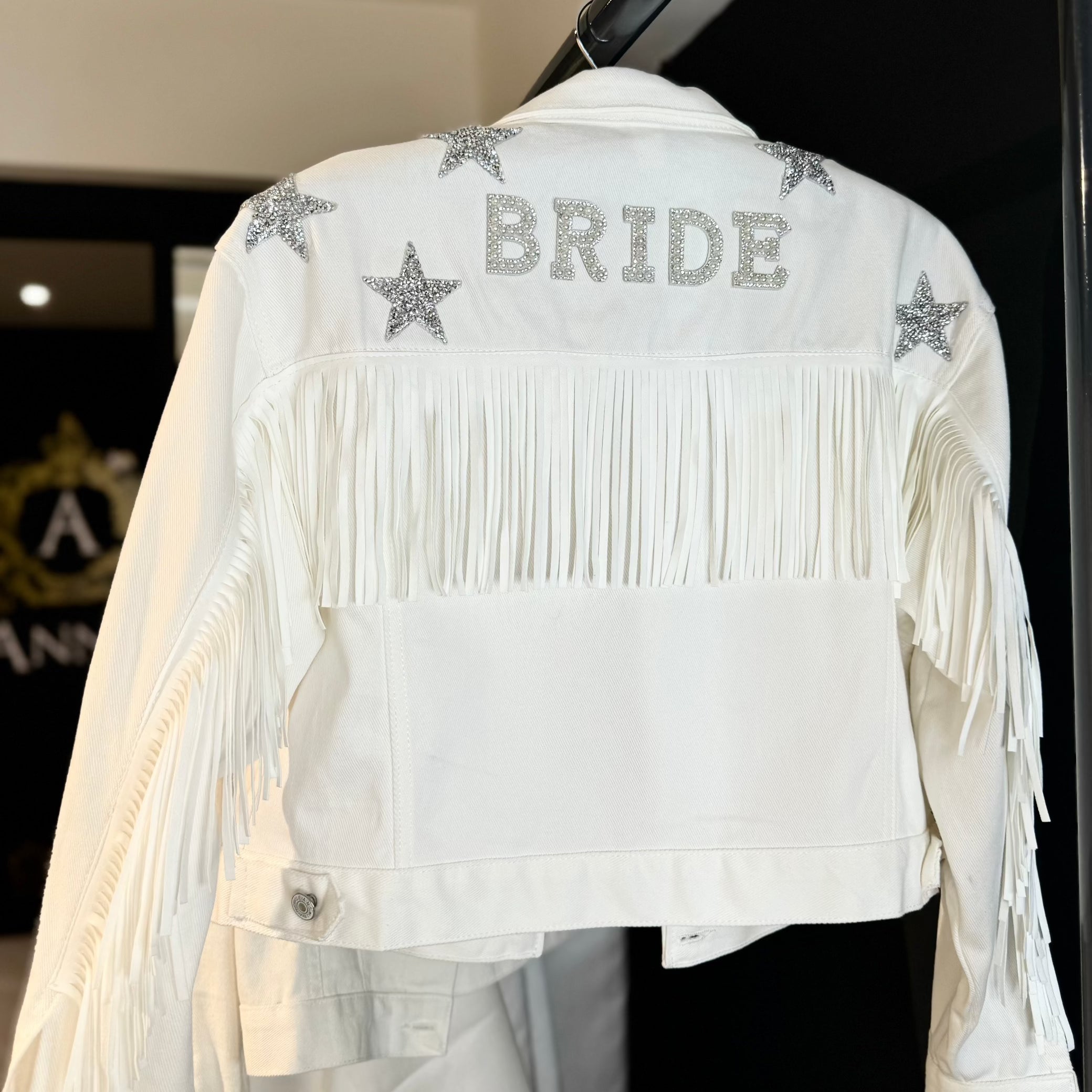 Bride Jacket Custom Denim Jackets Uk Western Fringe Denim Jacket