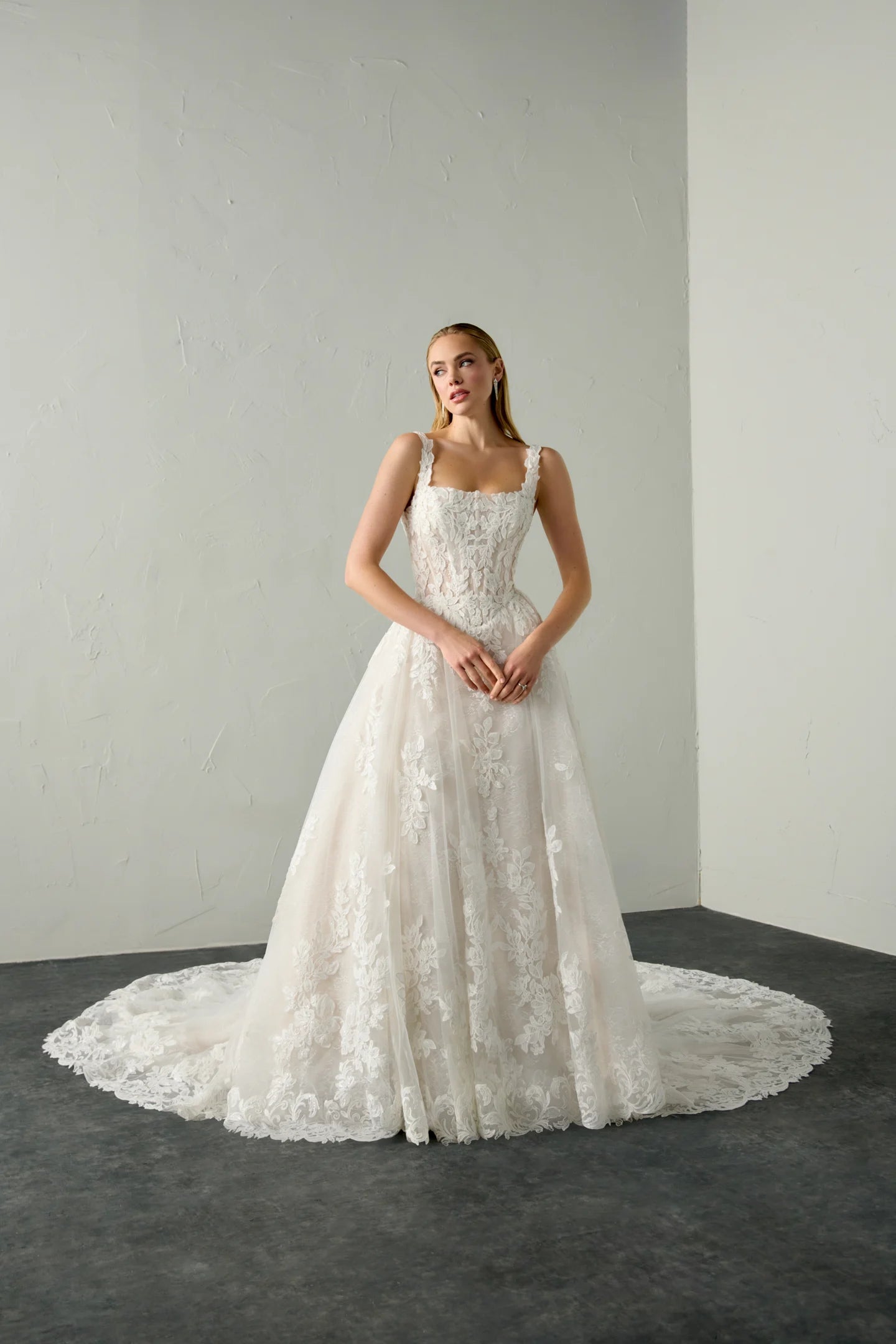 Justin Alexander Signature Noor lace ball gown wedding dress at Anna Bridal Hampshire