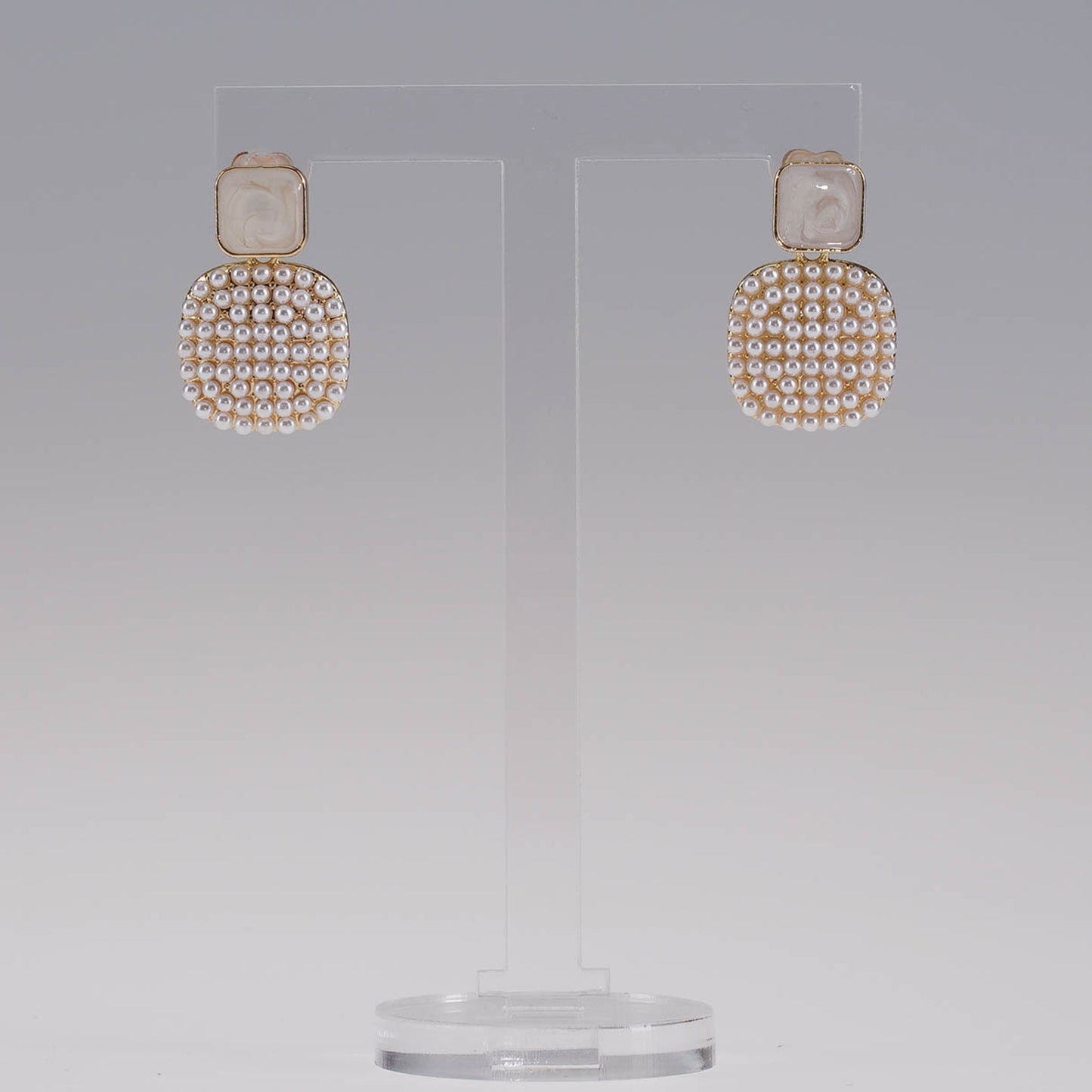 Pearl Cushion Drop Earring