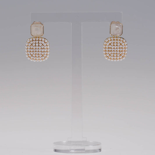 Pearl Cushion Drop Earring
